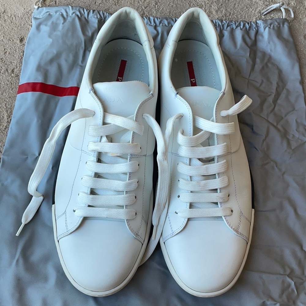 Men’s White Prada Sneaker size 10 - Picture 3 of 6